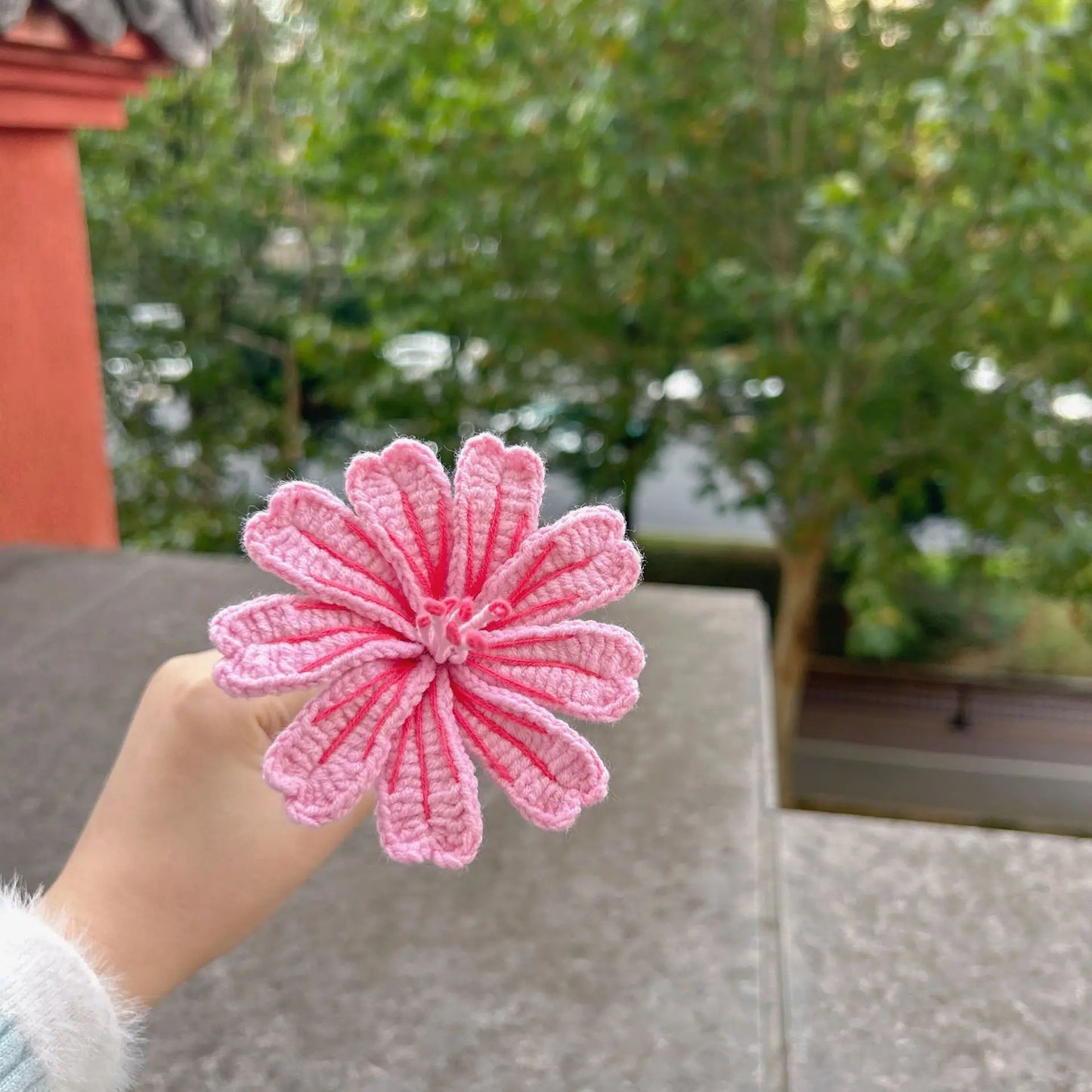 Creative Crochet Bouquet Cute Knitted Flower Lovely Artificial Flower Wedding Home Decor Valentine's Day Gifts