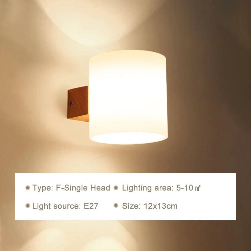 Modern LED Wall Lamps Wooden Lights Bedroom Bedside Stairs Corridor Interior Mounted Lighting Sconce Home Decor Light Fixtures