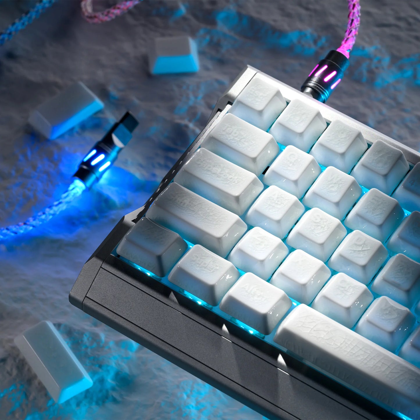 XVX White Full Ceramic Keycaps Smooth Surface Cherry Profile for Mechanical Keyboard 120 Keys