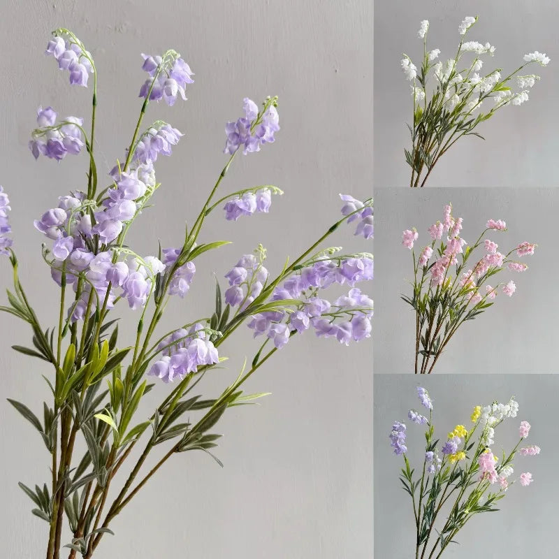 5Pcs Artificial Lily of The Valley Silk Flower Wedding Decor Bridal Bouquet Accessories Fake Bellflower Party Table Home Decor