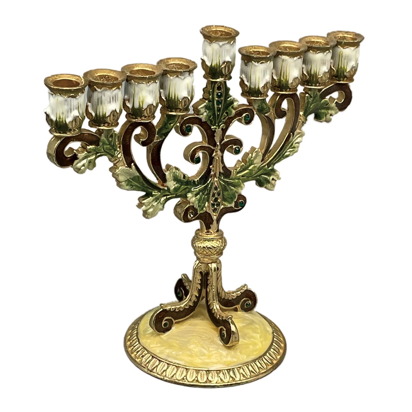 Artistic Metal Candle Holder for Hanukkah Menorah Candlestick Candelabrum Candle Stand for Christmas Party Wedding Home Decor