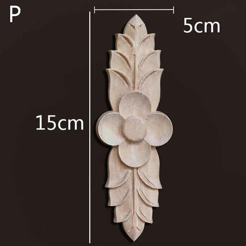 Wooden Furniture Appliques Luxury Living Room Decoration Home Decor Antique Onlays Mouldings Unique Natural Floral Wood Carved