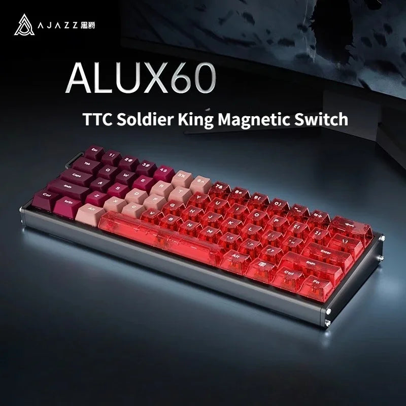 AJAZZ ALUX60 Aluminum Magnetic Mechanical Keyboard 0.125ms Latency RT 0.01mm 8K Rapid Trigger Gaming HotSwap Gamer Keyboard
