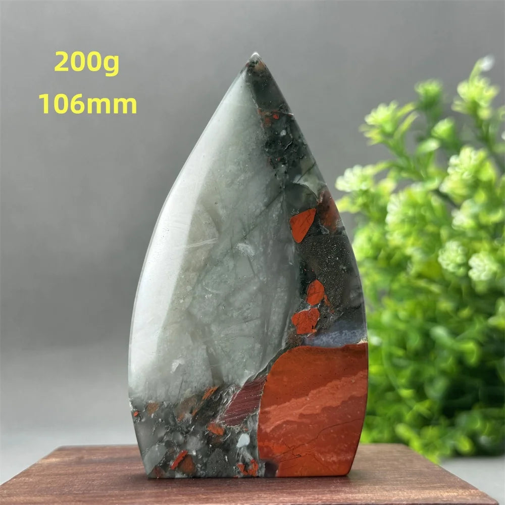 Natural Beautiful Blood Stone Free Form Torch Reiki Healing Energy Spiritual Meditation Witchcraft Exorcism Home Decor