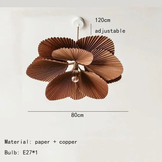 WinfordoFlower Leaf Shape Hanging Chandelier Light Paper Pendant Lamp for Restaurant Kitchen BedroomDining Room Home Decor