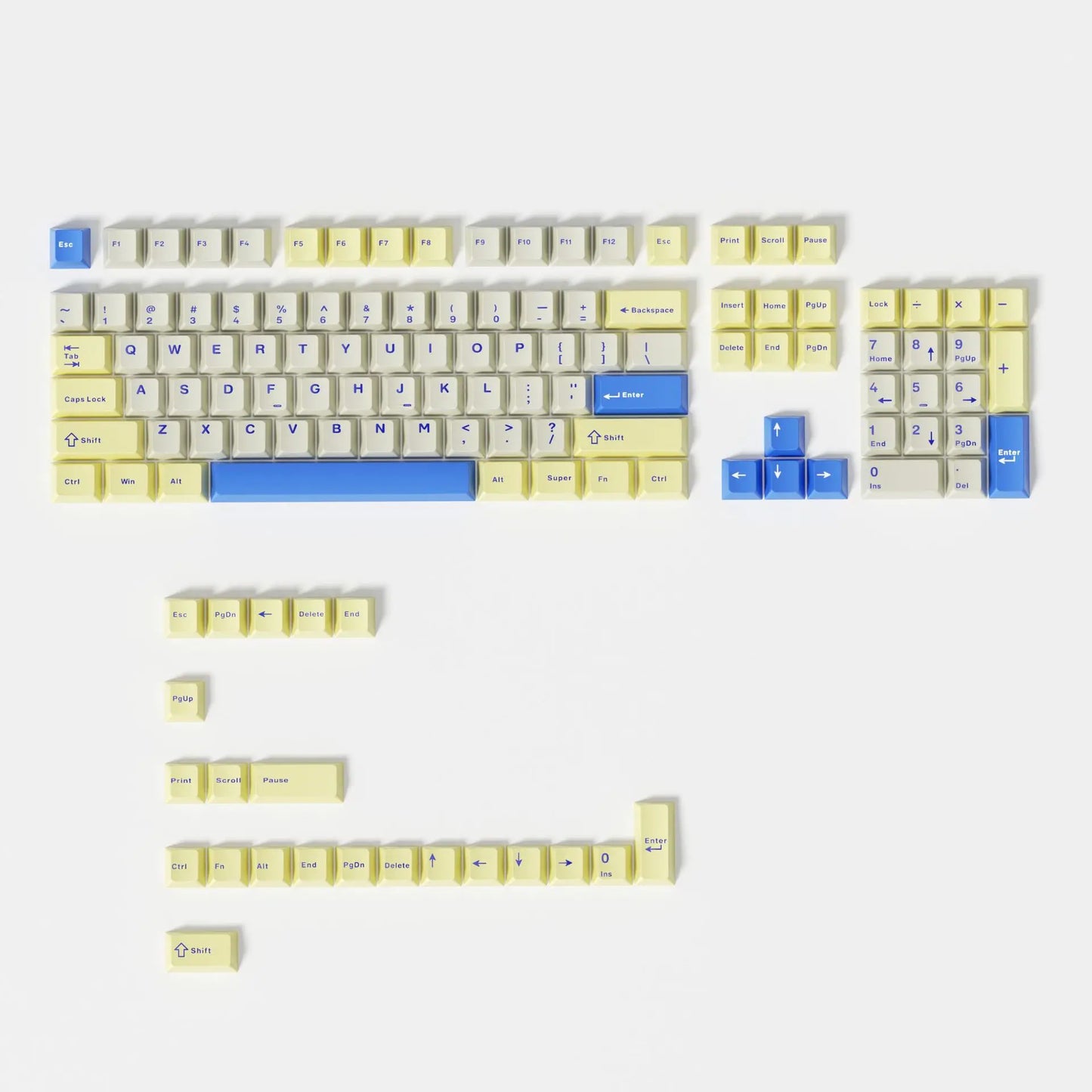 120 Keys Minimalist Style White Double Shot PBT Keycaps Cherry Profile Key cap for Cherry MX Switches Mechanical Gaming Keyboard
