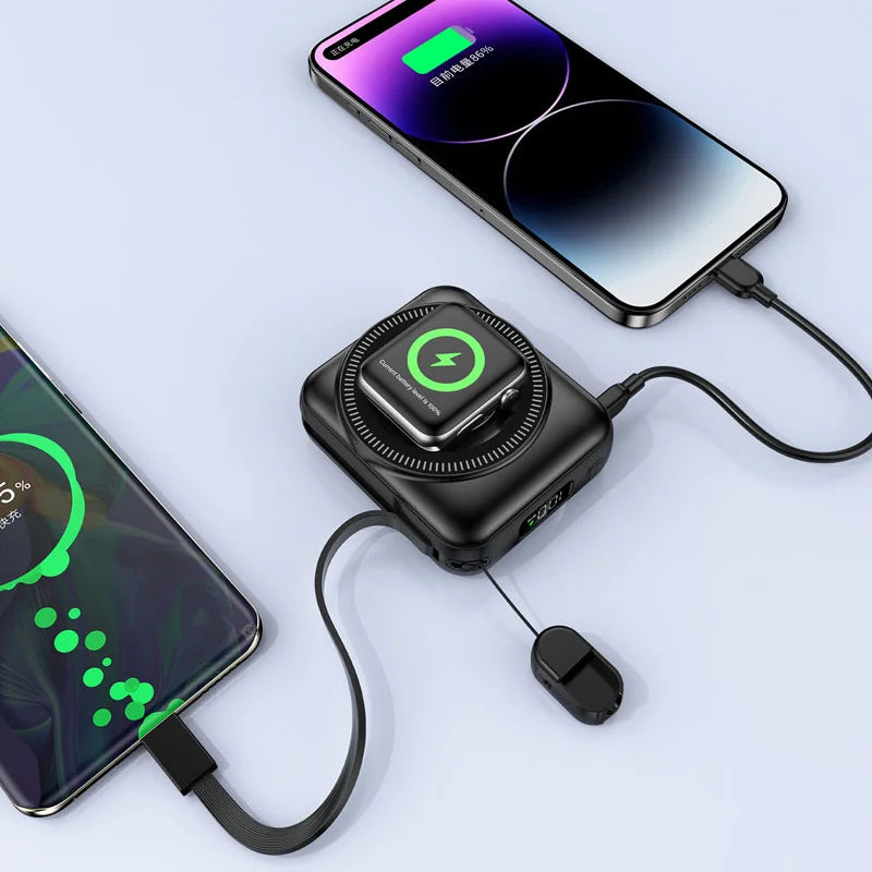 OnePlus Mini 50000mAh Magnetic Wireless Power Bank Multifunctional Type-C PD20W Fast Charging With Cables Plug For iPhone Huawei