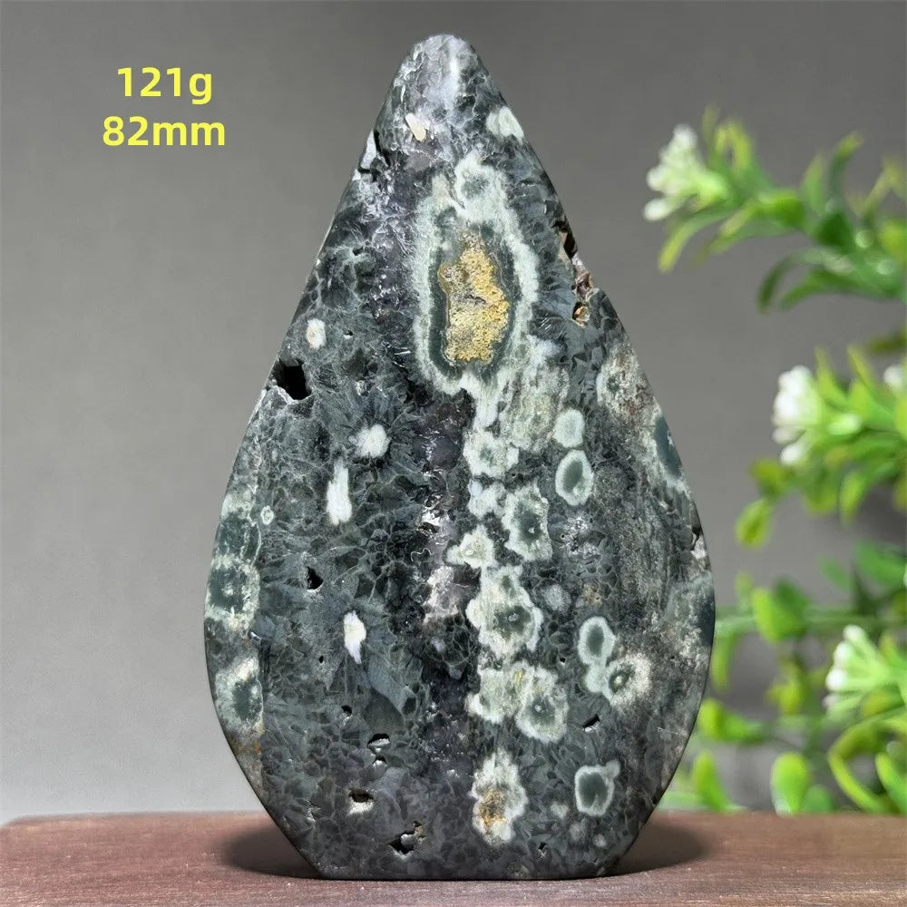 Natural Ancient Ocean Jasper Crystalline Cluster Free Form Torch Mineral Rock Spirit Energy Witchcraft Healing Home Decor Gift