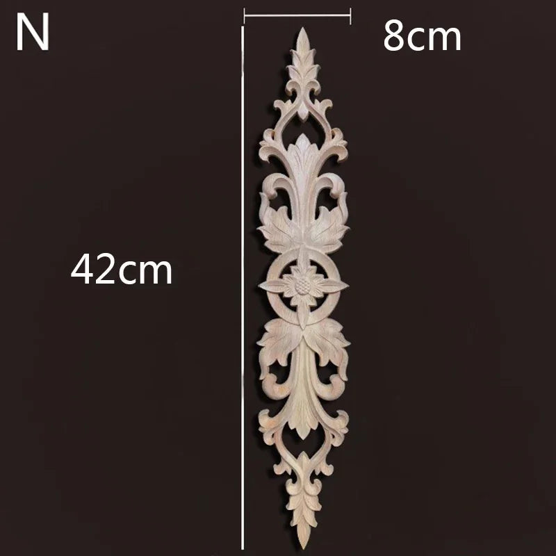 Wooden Furniture Appliques Luxury Living Room Decoration Home Decor Antique Onlays Mouldings Unique Natural Floral Wood Carved