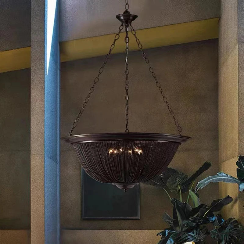 Led Black American Tassel Ceiling Chandelier 2026 Designer Home Decoration Lustres Dimmable Home Decor Lamps for Living Room