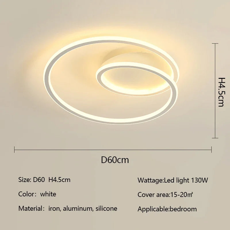 Modern Minimalism Round Bedroom Ceiling Light Creative Aluminum Dimmable Study Room Led Lamp Lighting Home Decor Luster Fixtures