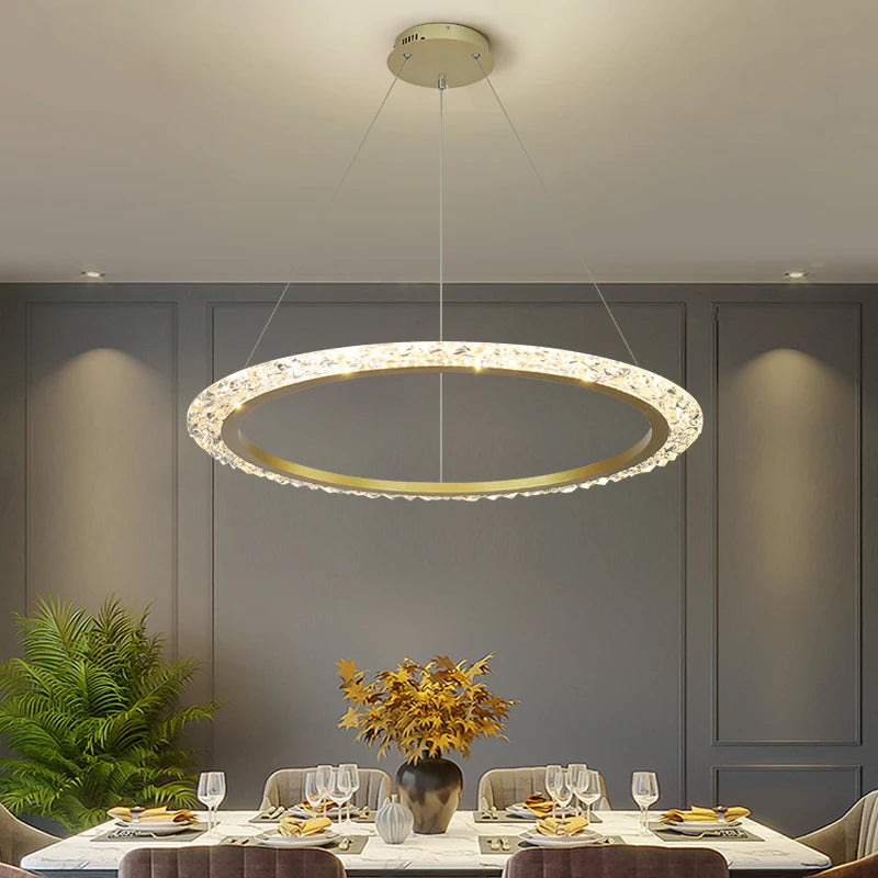 Restaurant Nordic Muti-Ring Metal LED Pendant Lights Luxury Minimalist Grand Home Decor Living Room Hotel Villa Lobby Chandelier