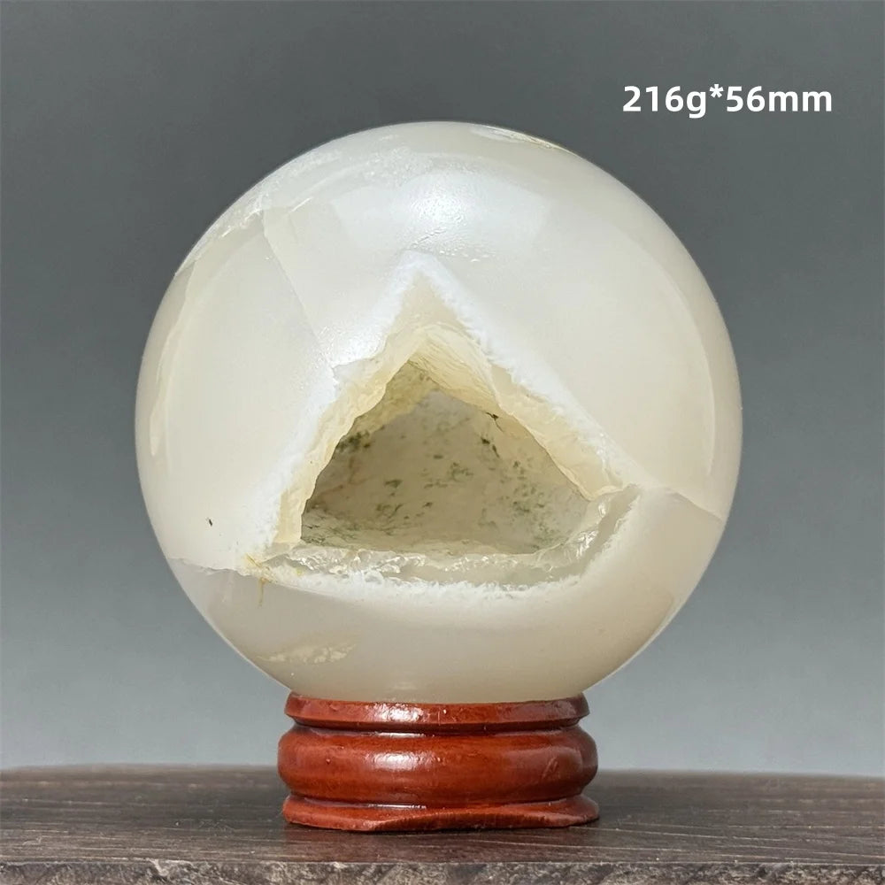 Natural Quartz Crystal Agate Open Mouth Smile Ball Treatment Reiki Witchcraft Meditation Spiritual Energy Home Decor