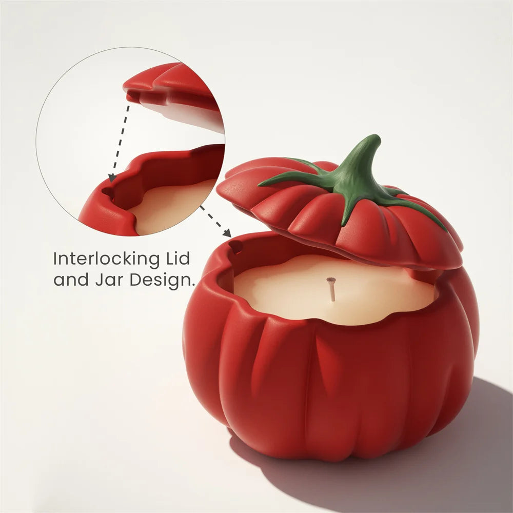 Freshly Picked Tomato Candle Jar Silicone Mould Handmade Candle Vessel Moulds for Concrete Gypsum Jesmonite Home Decor