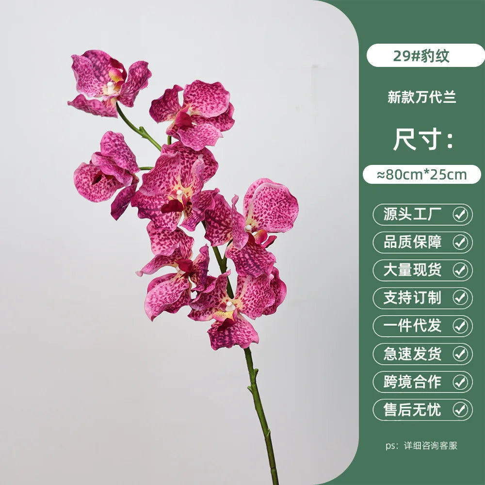 4Pcs Latex Moisturizing Vanda Orchid Artificial Flowers Wedding Flower Arrangement Real Touch Orchids Birthday Party Home Decor