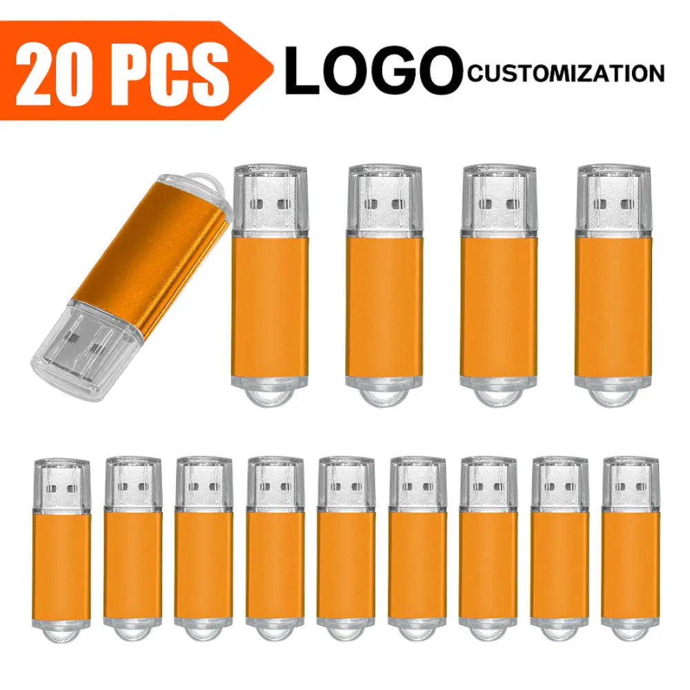 Free Custom Logo 20PCS/lot Pen Drive 8GB 4GB 2GB 1GB USB Flash Drive 16GB Flash Disk 128MB 256MB 512MB Memory Flash Disk 2.0