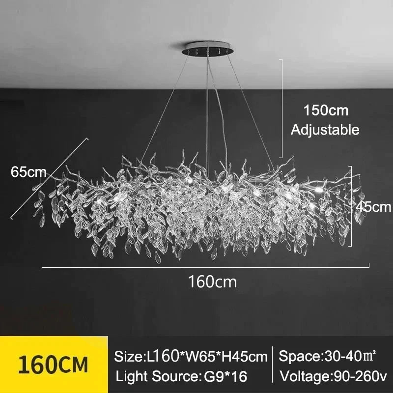 Luxury Modern Crystal Ceiling Chandelier Led Pendant Lamp Dining Living Room Bedroom Home Decor Silvery Wall Light Hanging Light