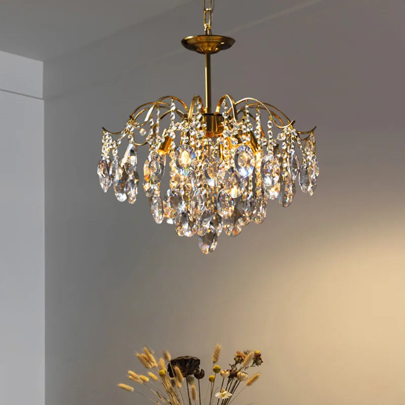 Modern High-end LED Crystal Chandelier Dining Table Living Room Bedroom Kitchen Luxury Pendant Lamp Home Decor Lighting Fixtures