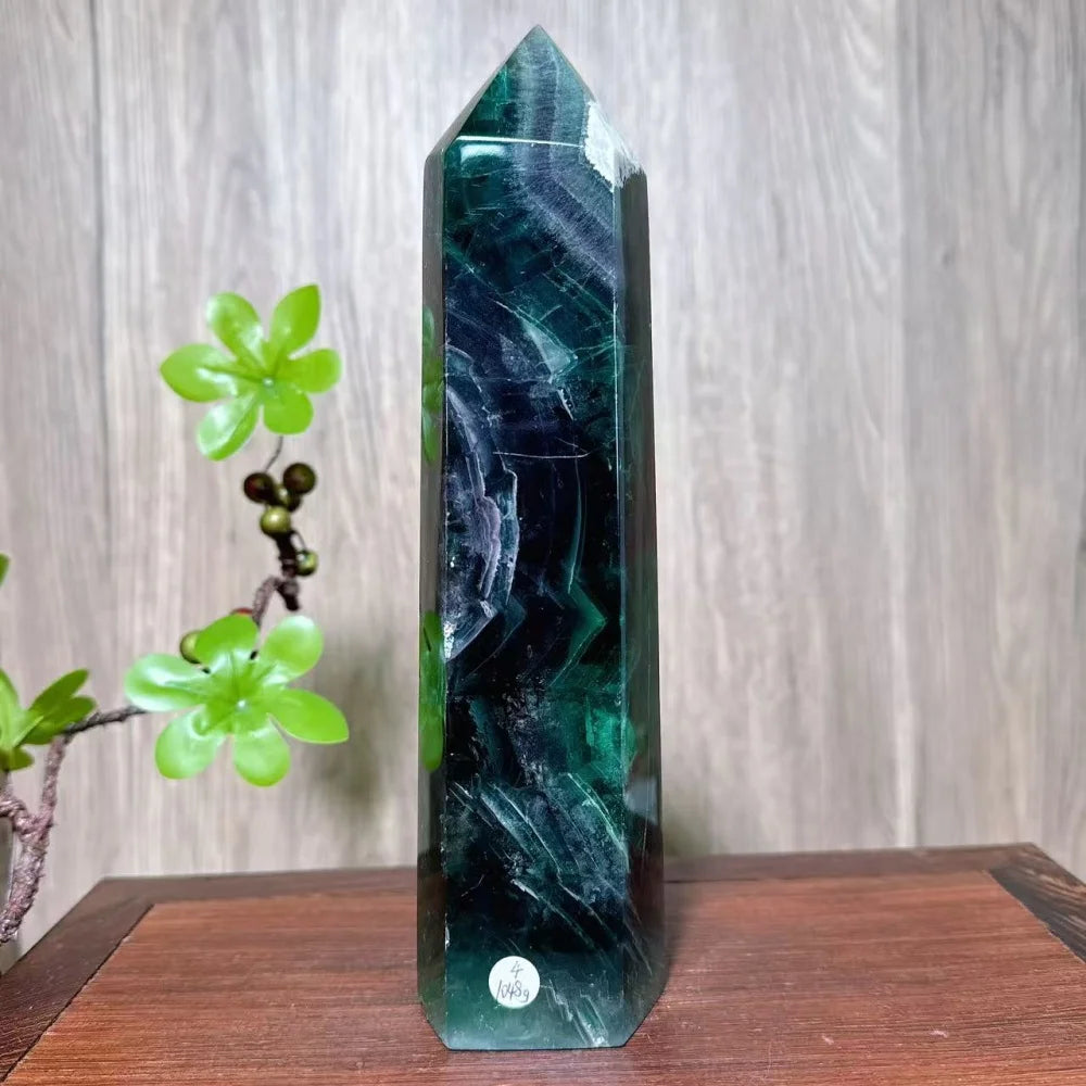 Unique Large Natural Colourful Fluorite Tower Crystal Wand Reiki Healing Mineral Stones Crafts Home Decor Christmas Gifts