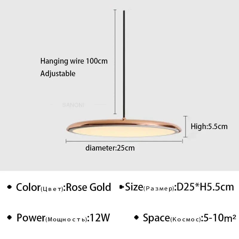 Modern Macaron UFO Led Pendant Lamp Restaurant Kitchen Hotel Table Living Room Round Indoor Chandelier Home Decor Hanging Lamp