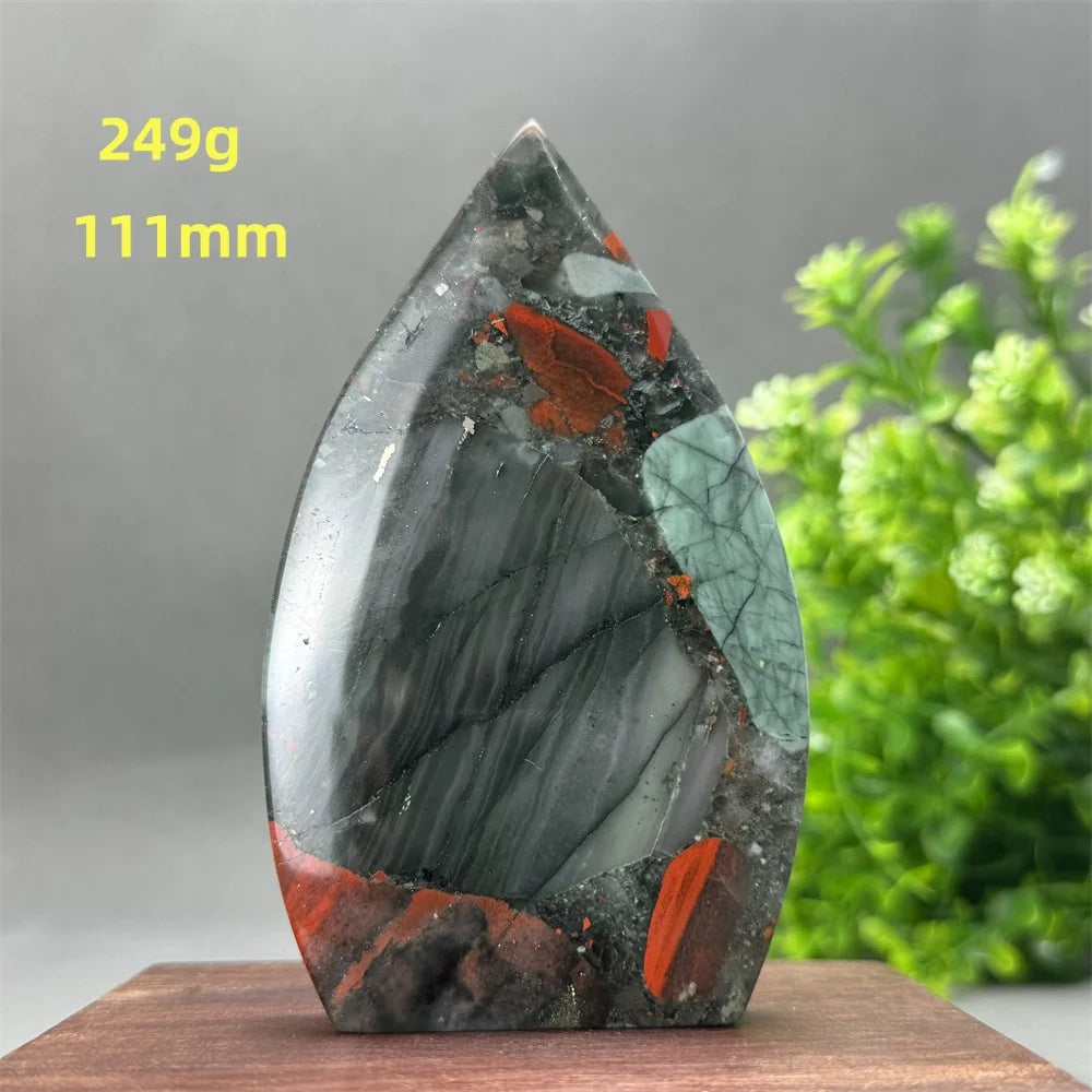 Natural Beautiful Blood Stone Free Form Torch Reiki Healing Energy Spiritual Meditation Witchcraft Exorcism Home Decor