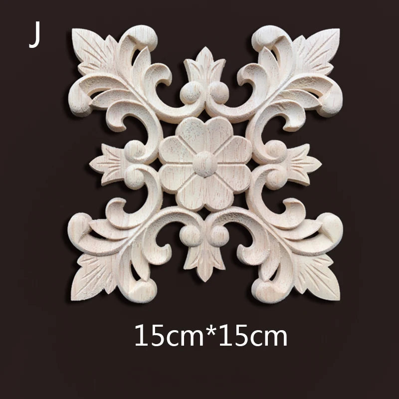 Wood Carving Onlays Appliques Decoration for Home Wood Decals for Furniture Wood Flower Crafting Wood Floral Home Decor Items