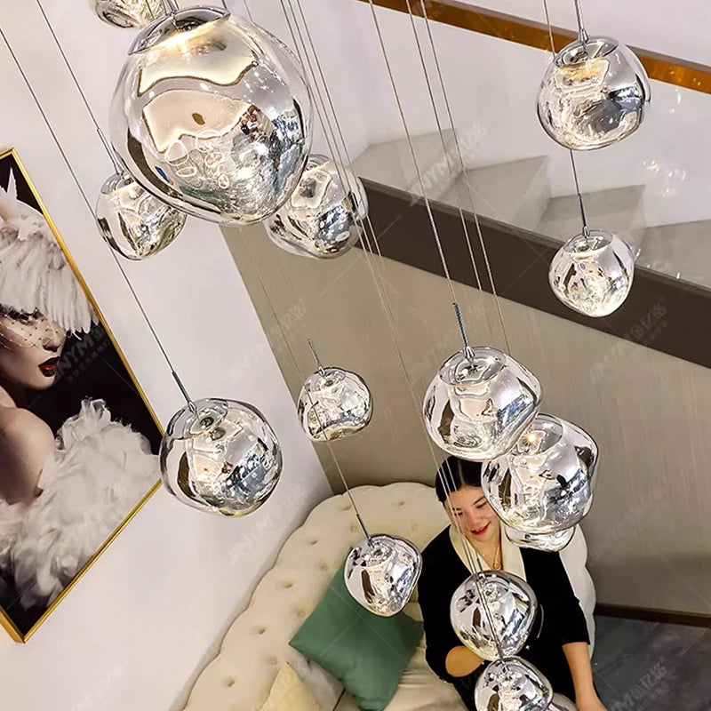 Modern home decor led lights pendant light lamps forstaircase Chandeliers for living room hanging light indoor lighting