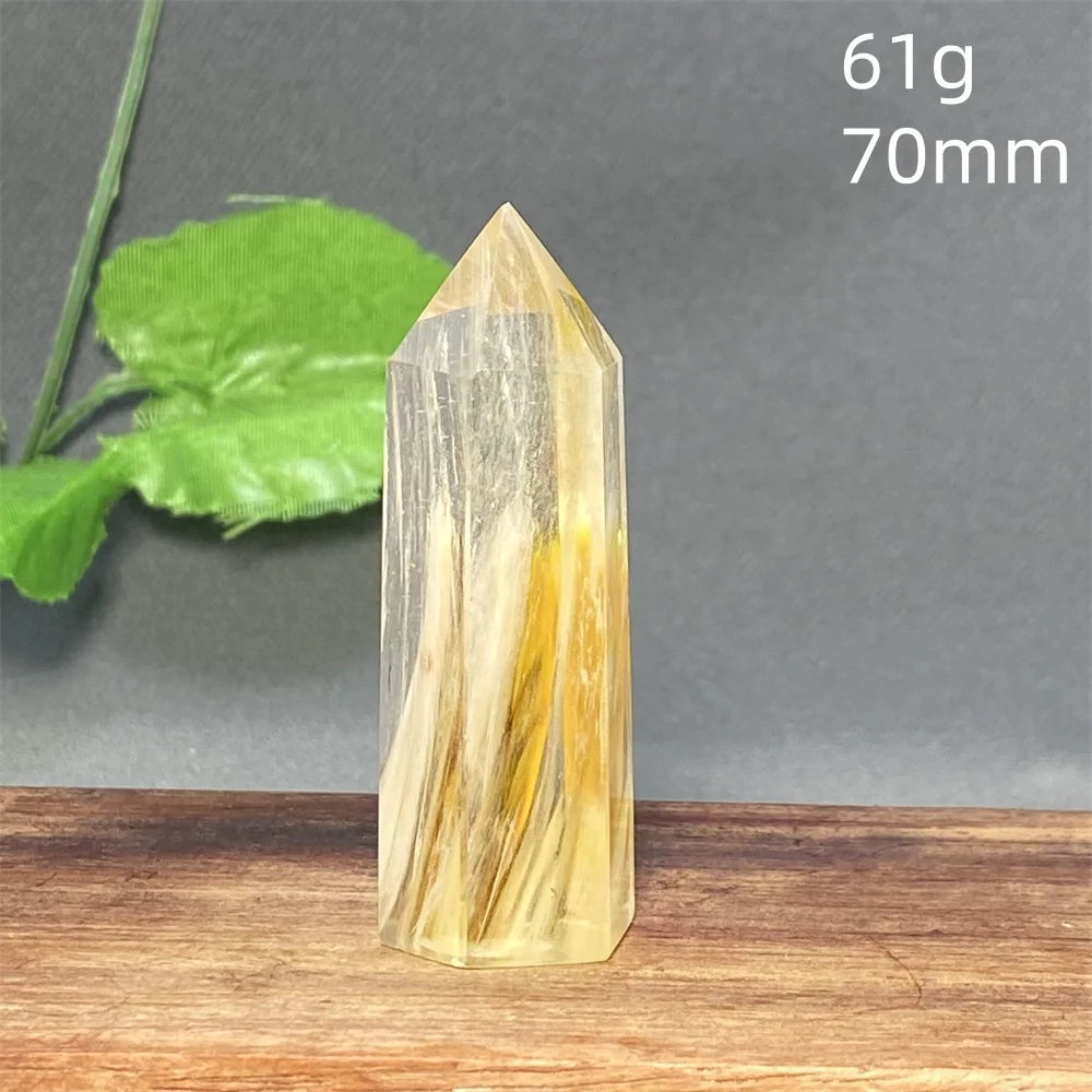 1PC Natural Tiger Skin Smelted Stone Crystal Tower Yellow Stripe Pyramid Obelisk Home Decor Gift