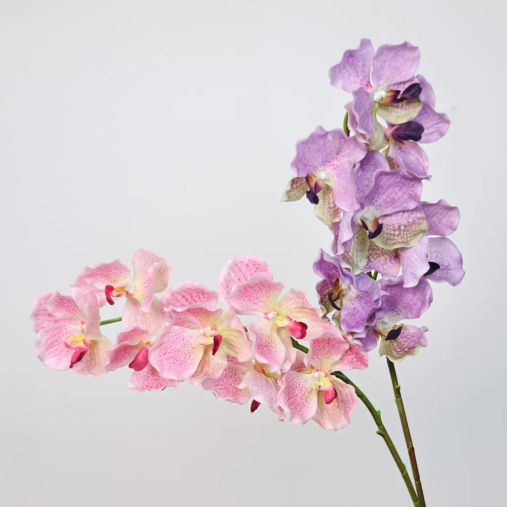 4Pcs Latex Moisturizing Vanda Orchid Artificial Flowers Wedding Flower Arrangement Real Touch Orchids Birthday Party Home Decor