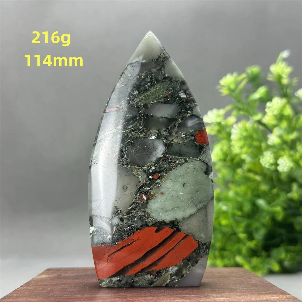Natural Beautiful Blood Stone Free Form Torch Reiki Healing Energy Spiritual Meditation Witchcraft Exorcism Home Decor