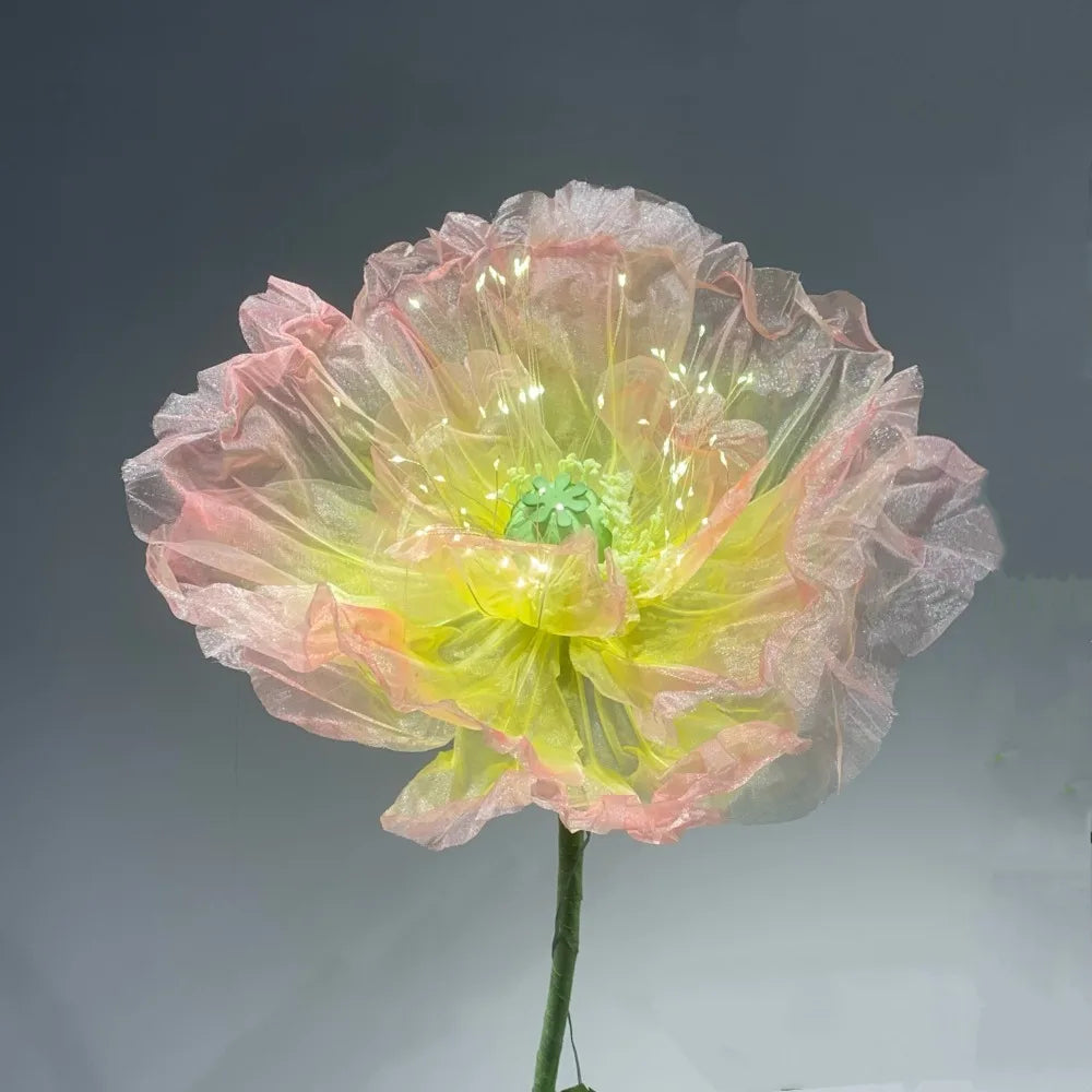 180cm Luminous Poppy Flowers Artificial Flowers Wedding Decor Props Silk Yarn Flower Window Display Garden Decoration Home Decor