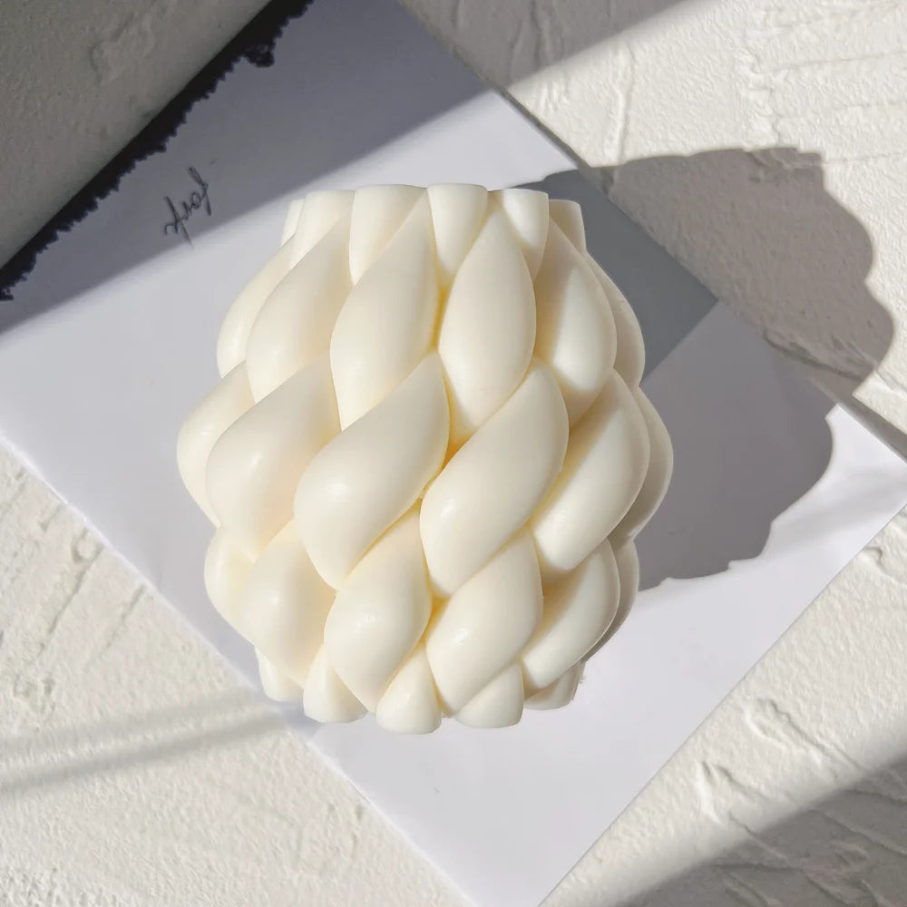 Twirl Raindrop Shape Candle Mold Aesthetic Swirl Home Decor Molds Geometric Curved Pillar Silicone Candles Mould