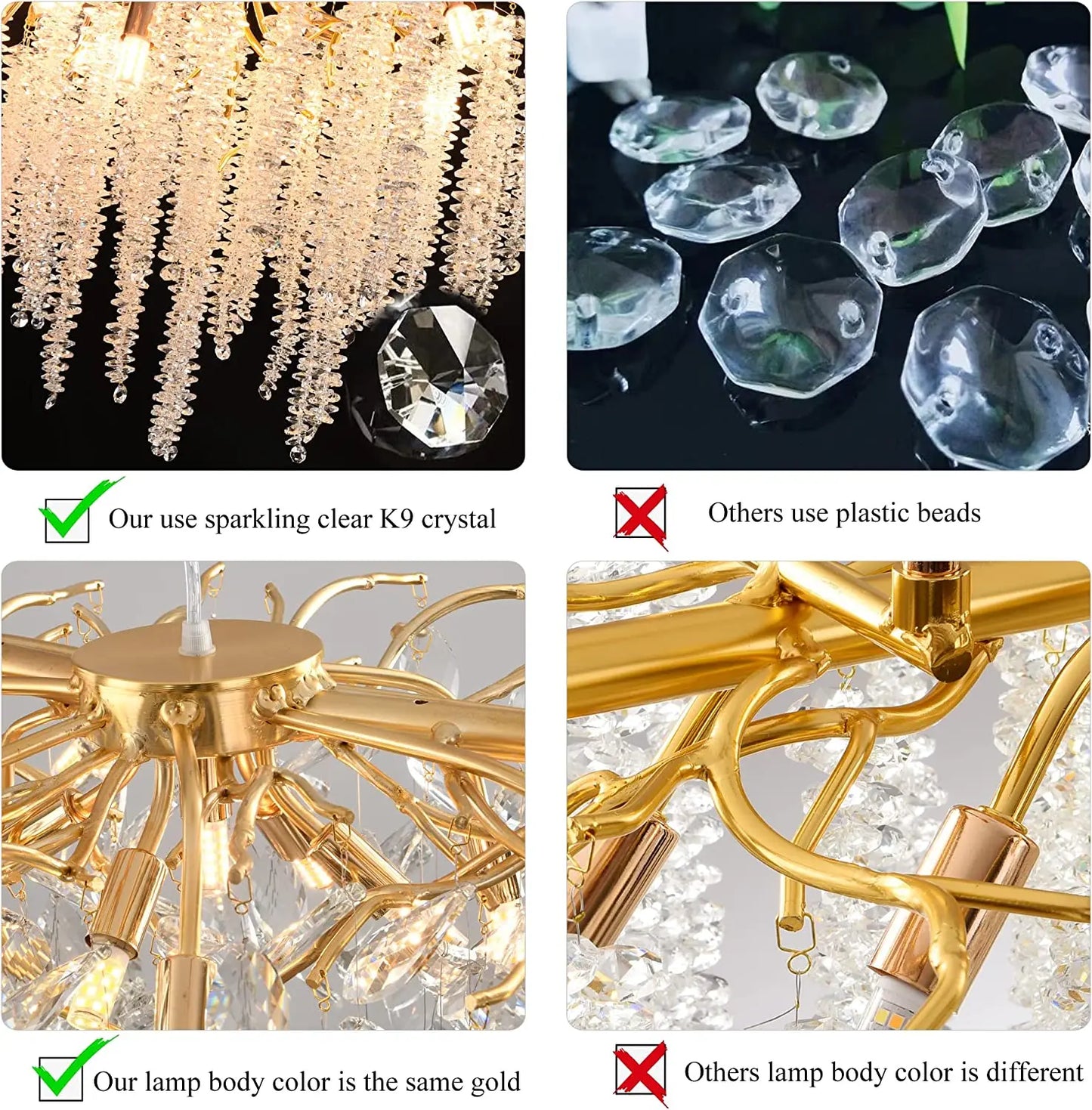 Modern Led Crystal Chandelier Branches For Dining Room Art Pendant Lamp Villa Hall Hanging Home Decor Lighting Fixture