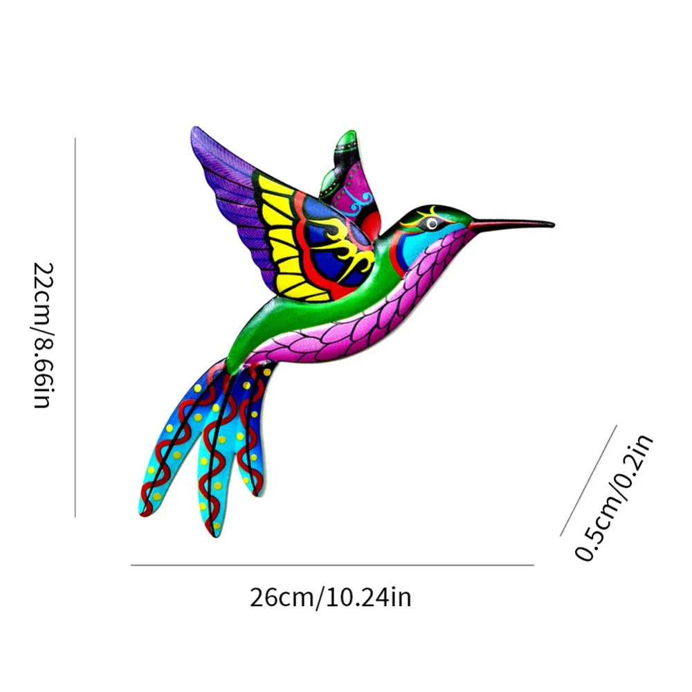Wrought Iron Hummingbird Garden Bedroom Office Wall Hanging Universal Home Decor Living Room Art Crafts Ornament Indoor Outdoor