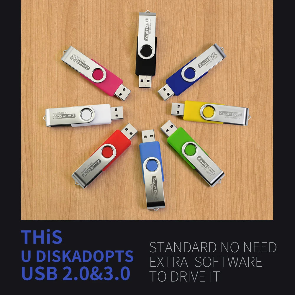 Zsuit 10 Pcs Free Custom USB Flash Drives 4GB 8GB 16GB Pen Drive 32GB 64GB 128GB USB Sticks Pendrive 512MB Gift Memory Stick USB
