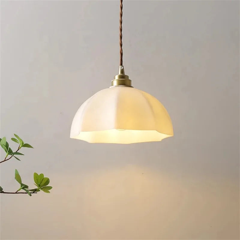 Modern Style LED Pendant Lamp Copper Glass Hanging Lamp Home Decor Living Dining Room Bedroom Kitchen Wire Chandelier Fixtures