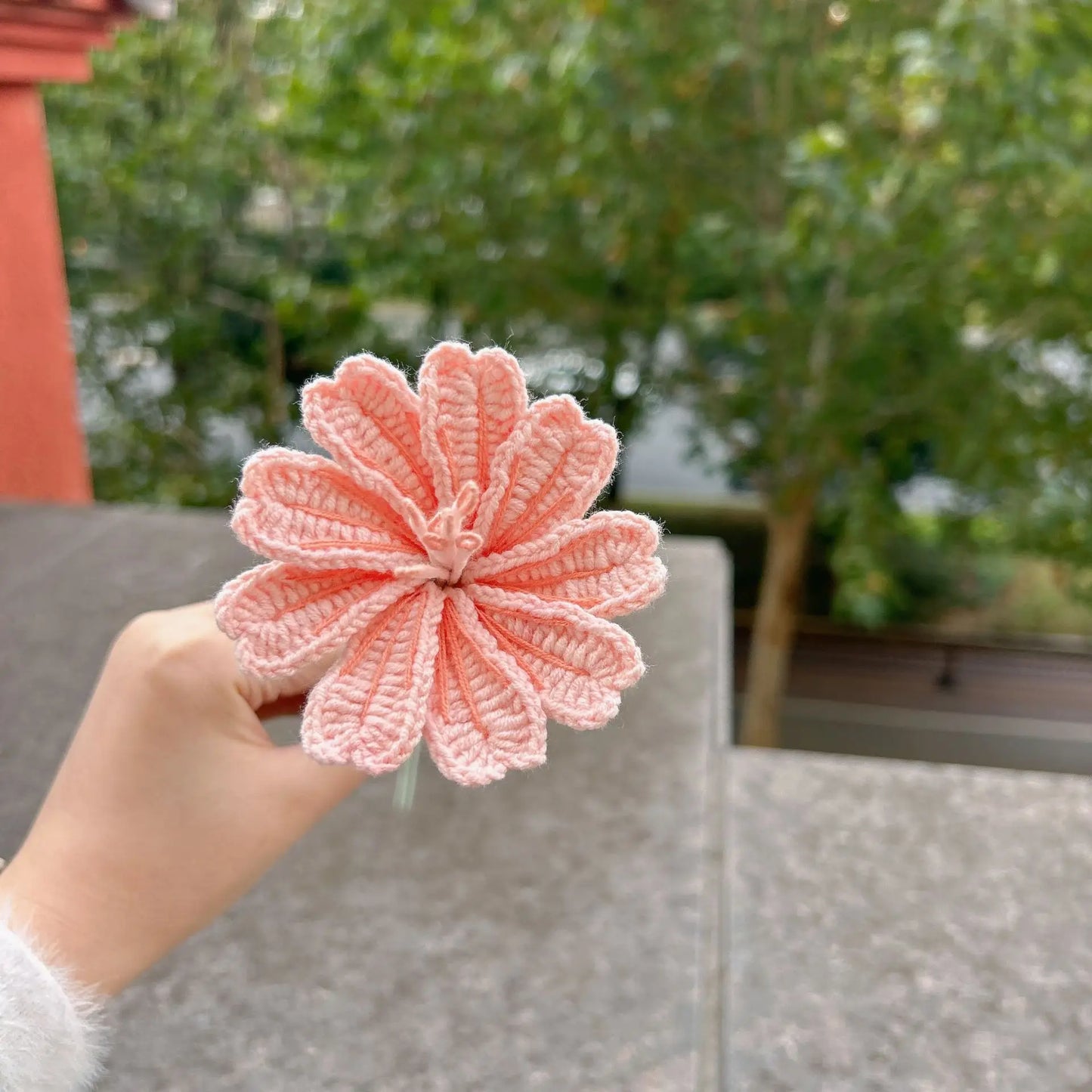 Creative Crochet Bouquet Cute Knitted Flower Lovely Artificial Flower Wedding Home Decor Valentine's Day Gifts