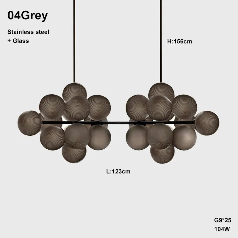 Simple Design Grape Lamp Series Personality Home Decor Elegant Creative Ripple Ball Lights Ceiling Chandelier For Living Room