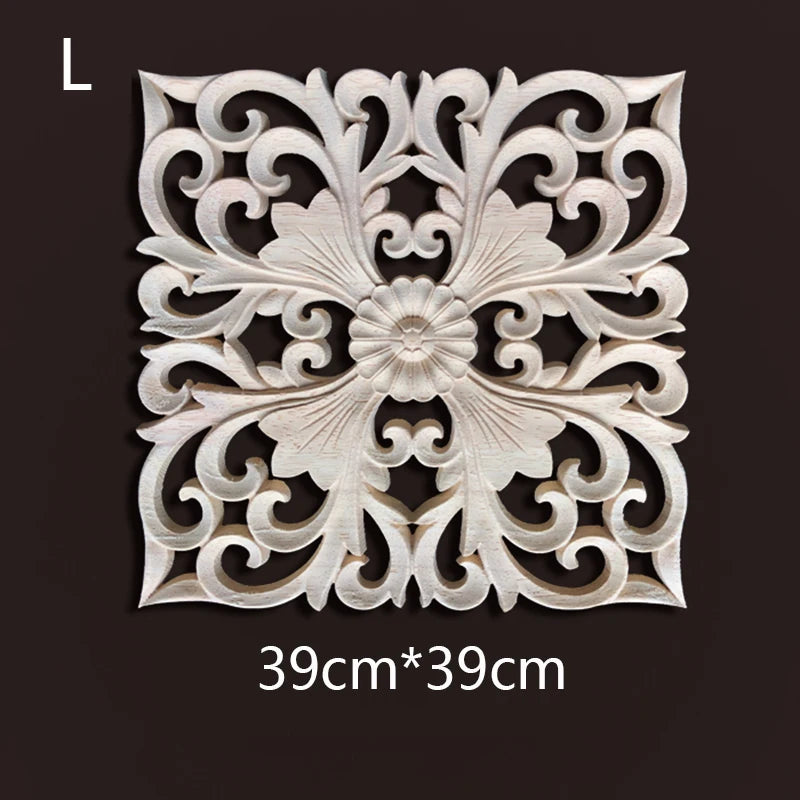 Wood Carving Onlays Appliques Decoration for Home Wood Decals for Furniture Wood Flower Crafting Wood Floral Home Decor Items