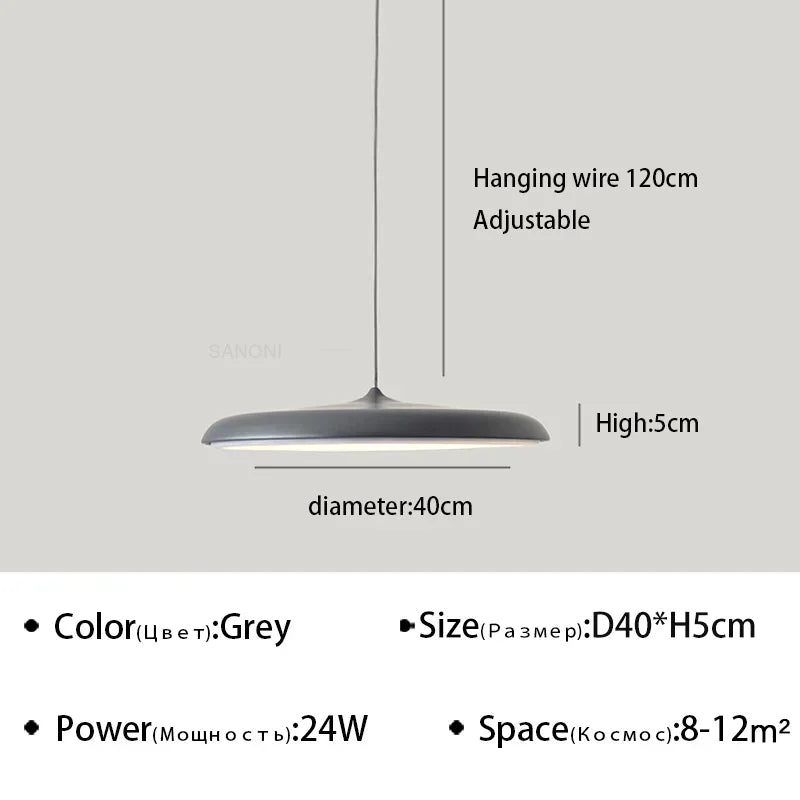 Modern Macaron UFO Led Pendant Lamp Restaurant Kitchen Hotel Table Living Room Round Indoor Chandelier Home Decor Hanging Lamp