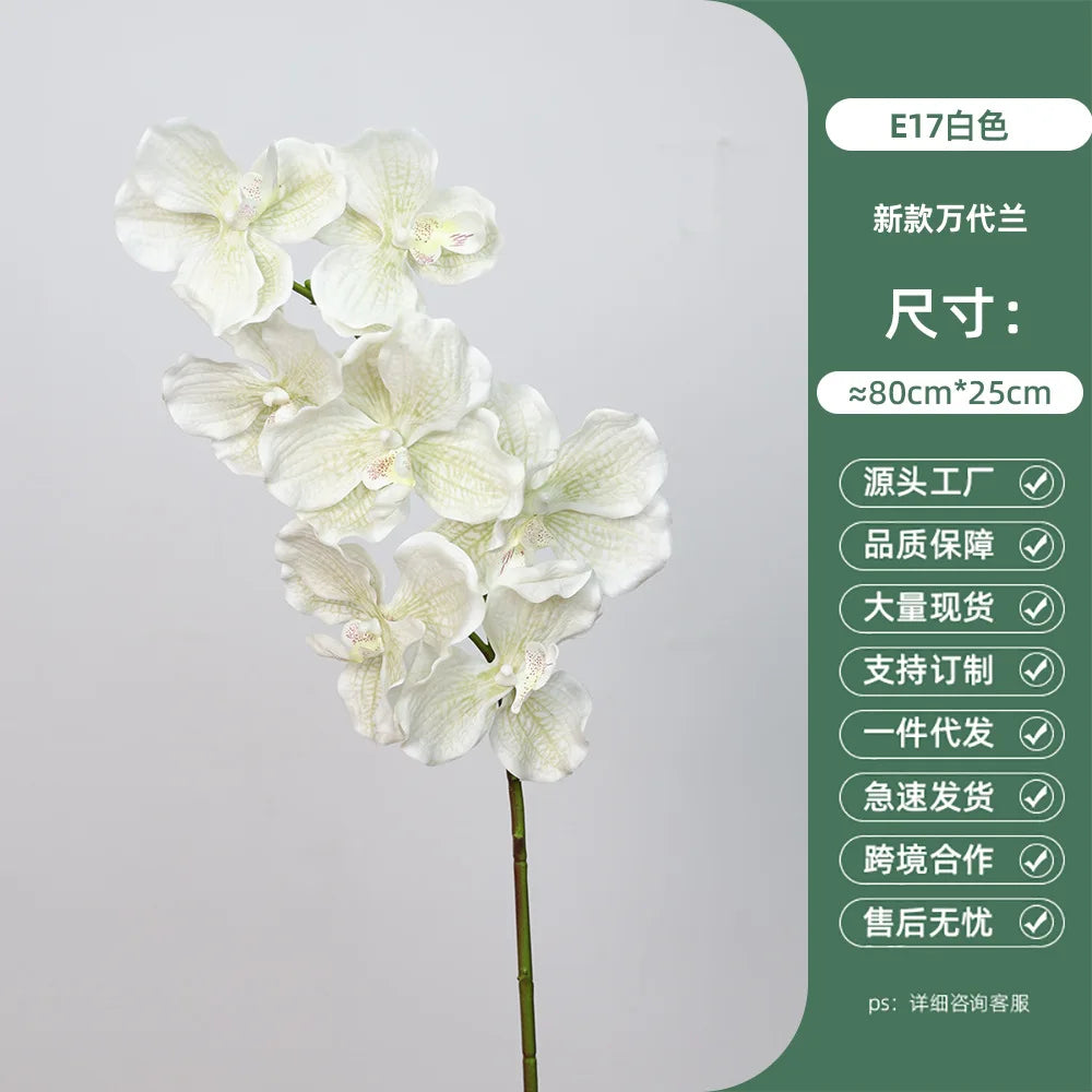 4Pcs Latex Moisturizing Vanda Orchid Artificial Flowers Wedding Flower Arrangement Real Touch Orchids Birthday Party Home Decor