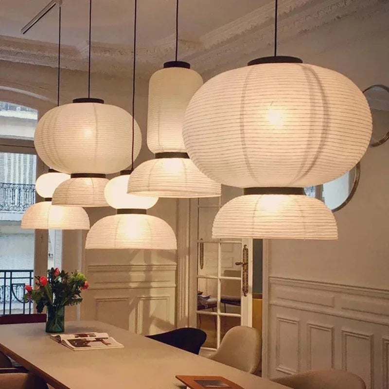 Japanese Rice Paper Wabi Sabi Hanging Pendant Lamp,nordic Suspension Luminaire Lampen Dining Living Room Island LED Home Decor
