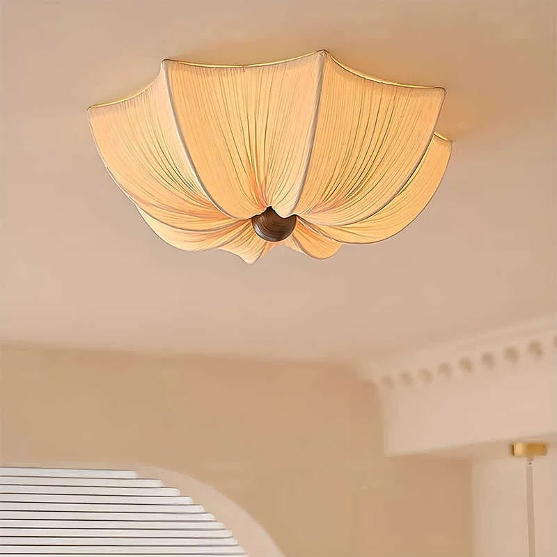Japanese Wabi Sabi Restaurant Fabric Pendant Lamp Living Room Bedroom Kitchen Homestay High-end Chandelier Home Decor Lighting