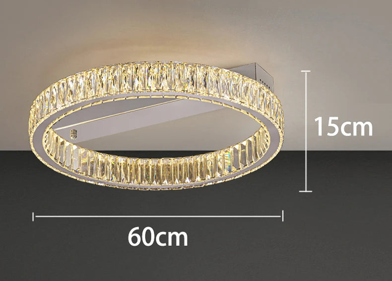 Restaurant Luxury Crystal LED Ceiling Hanging Lamp High-end Living Room Villa Lobby Pendant Light Home Decor Lamp Factory Outlet