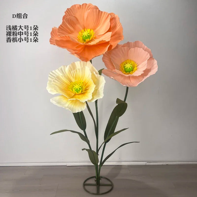 3PCS Large Paper Flowers Giant Artificial Flower Wedding Decoration Customized Artificial Flower Window Display Party Home Decor