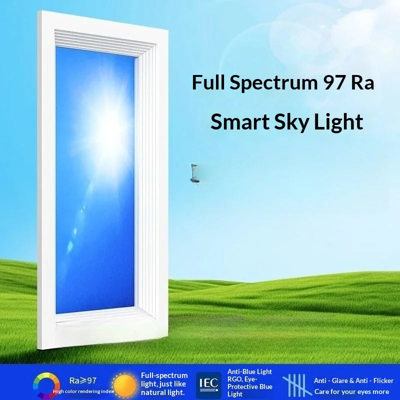 Modern Minimalist Recessed LED Sky Ceiling Light Sky Blue Simulation Sunlike Daylight Lamp for Kitchen Bathroom Home Decor