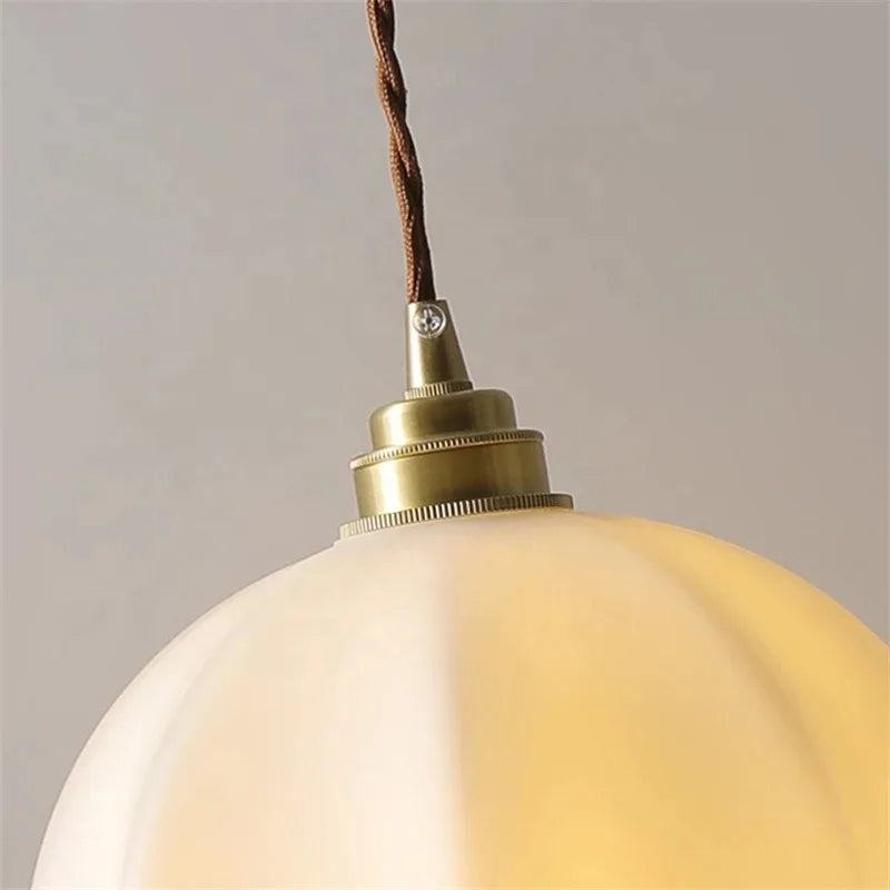 Modern Style LED Pendant Lamp Copper Glass Hanging Lamp Home Decor Living Dining Room Bedroom Kitchen Wire Chandelier Fixtures