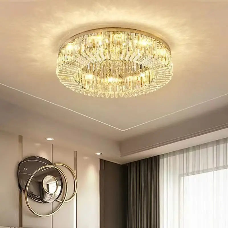 European Style Crystal Pendant Lamps for Bedroom Ceiling Modern Home Decor Ornaments Interior LightingLiving Room Lamps