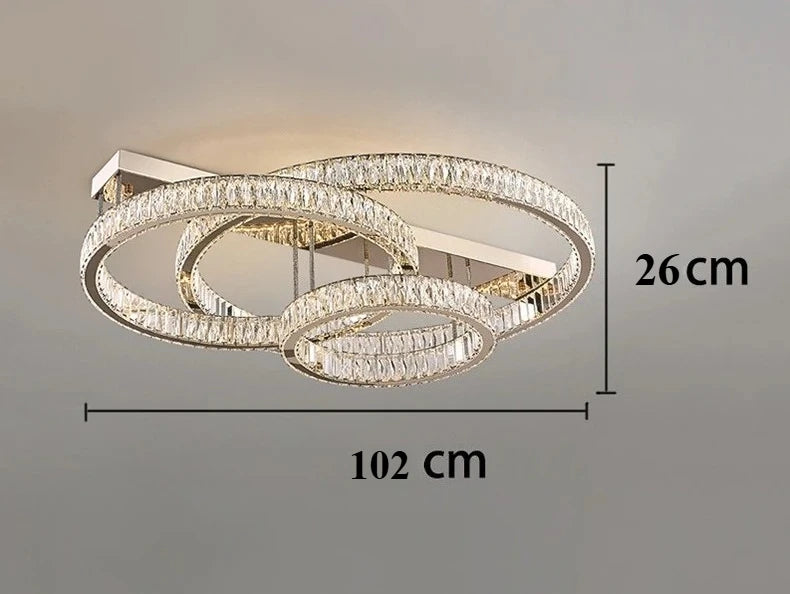 Restaurant Luxury Crystal LED Ceiling Hanging Lamp High-end Living Room Villa Lobby Pendant Light Home Decor Lamp Factory Outlet