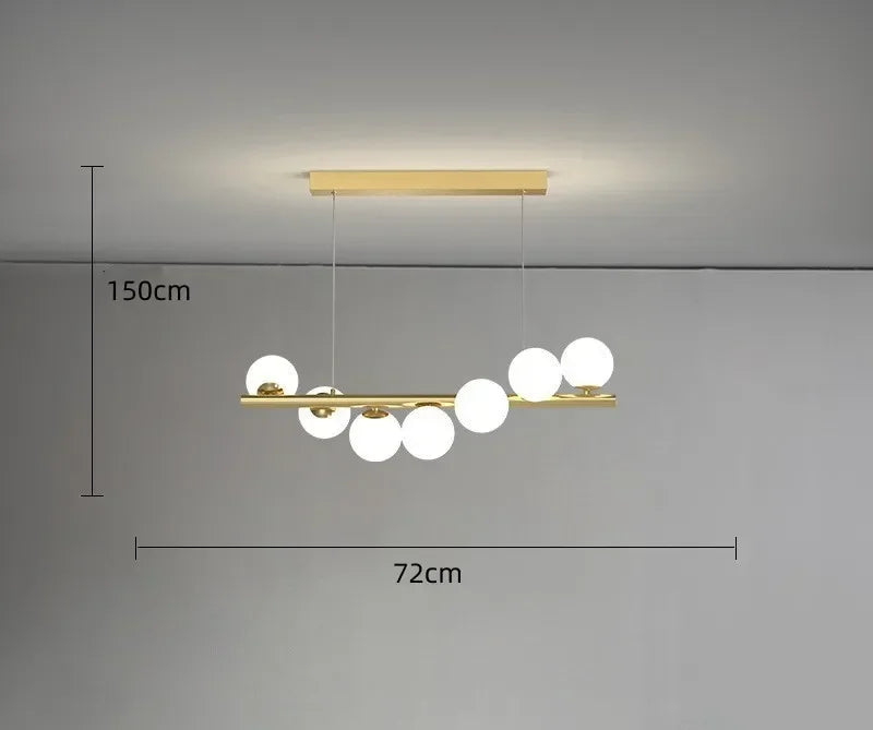 Winfordo Modern Lustre Hanging Chandelier Light Fixture Nordic Glass Ball Pendant Lamp for Dining Room Kitchen Home Decor